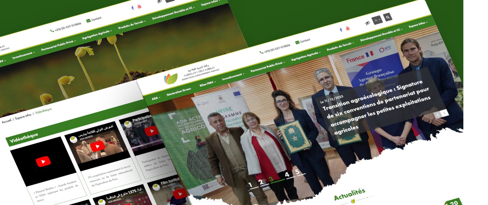 Capture d'écran du site ADA, aperçu 1