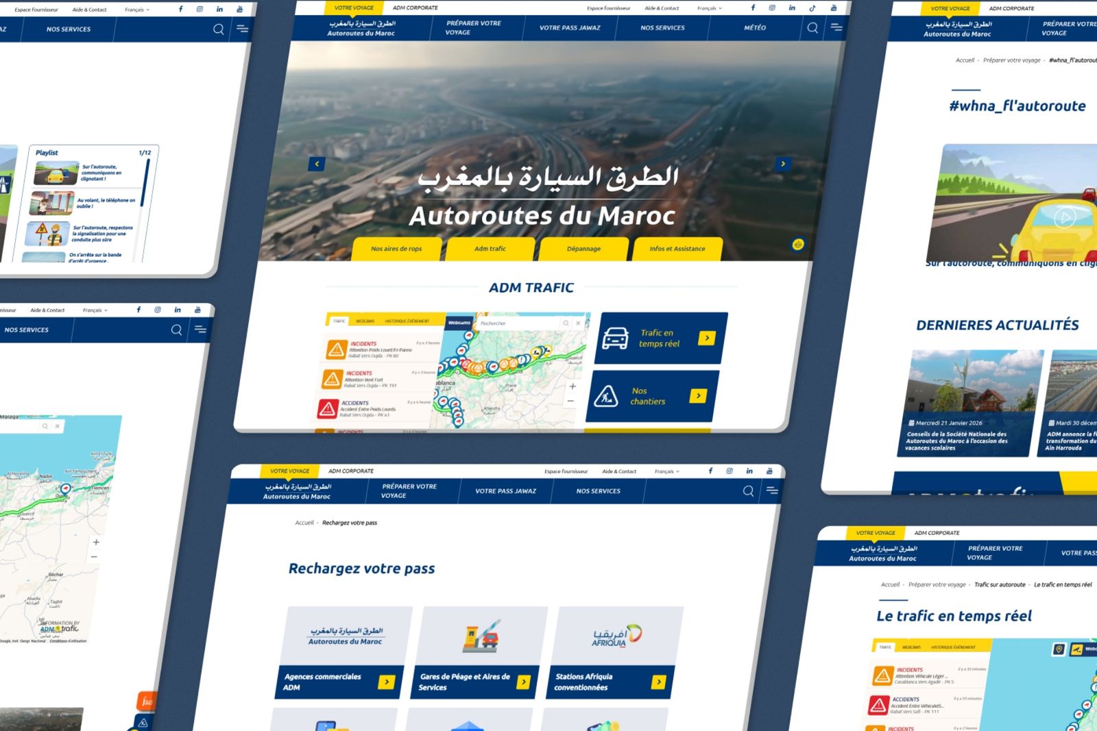 Capture d’écran du site Autoroutes du Maroc, aperçu 2