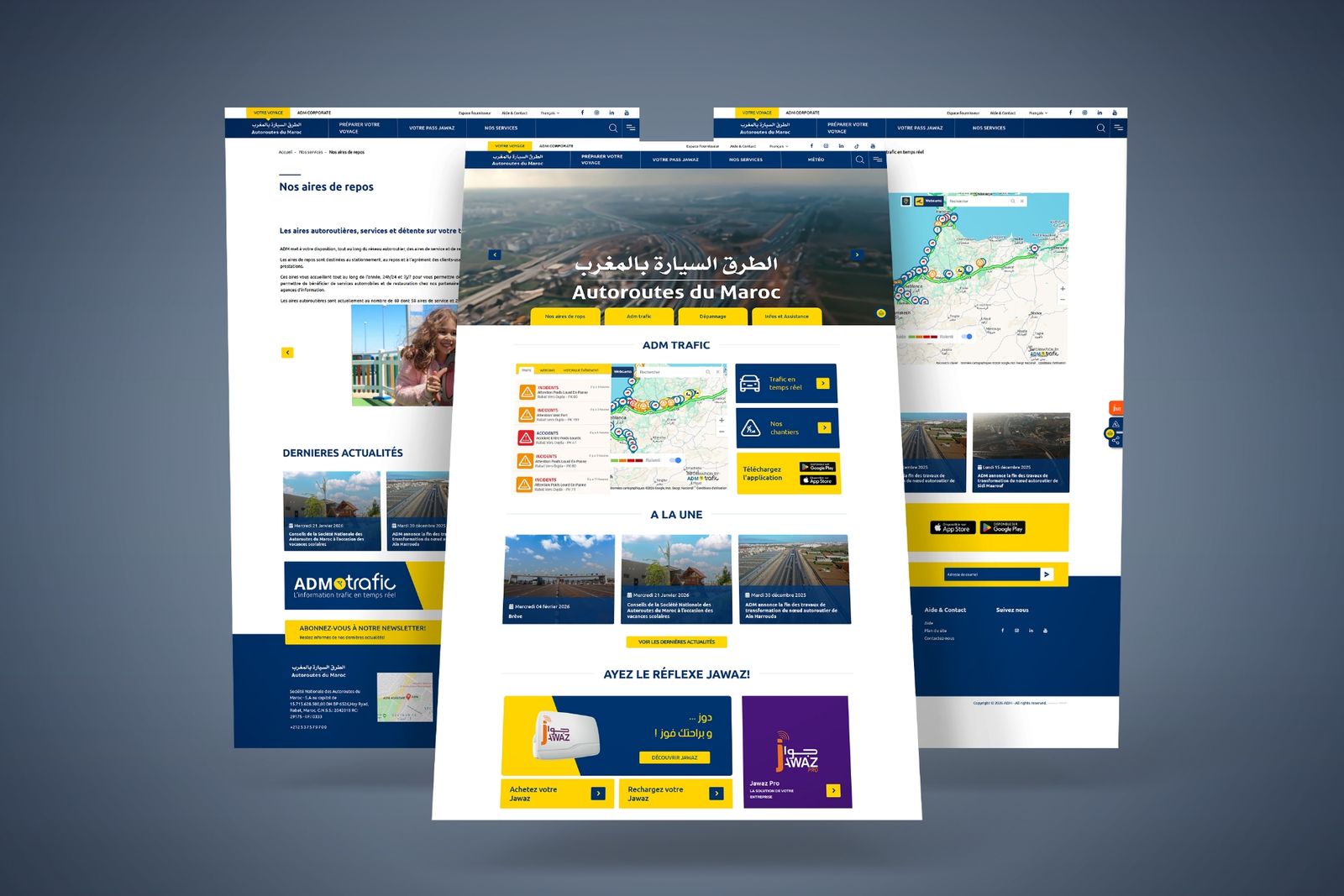 Capture d’écran du site Autoroutes du Maroc, aperçu 3