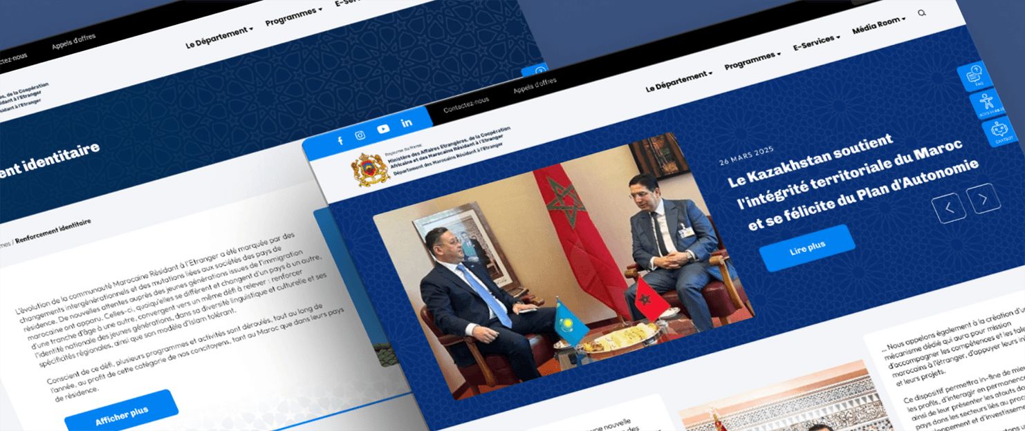 Capture d'écran du site MRE, aperçu 1
