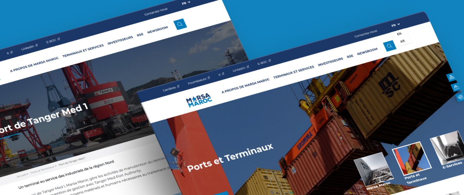 Capture d'écran du site Marsa Maroc, aperçu 1