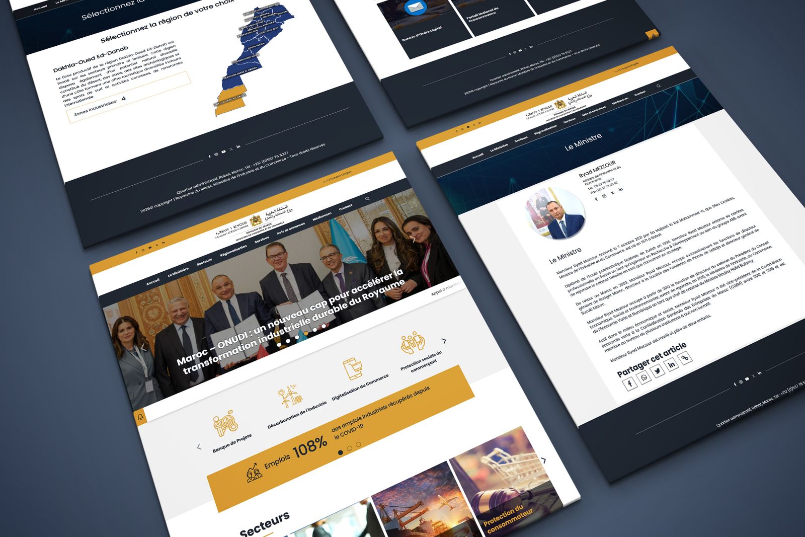 Capture d’écran du site Ministère de l'Industrie et du Commerce, aperçu 2