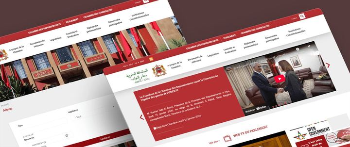 Capture d’écran du site Chambre des Représentants