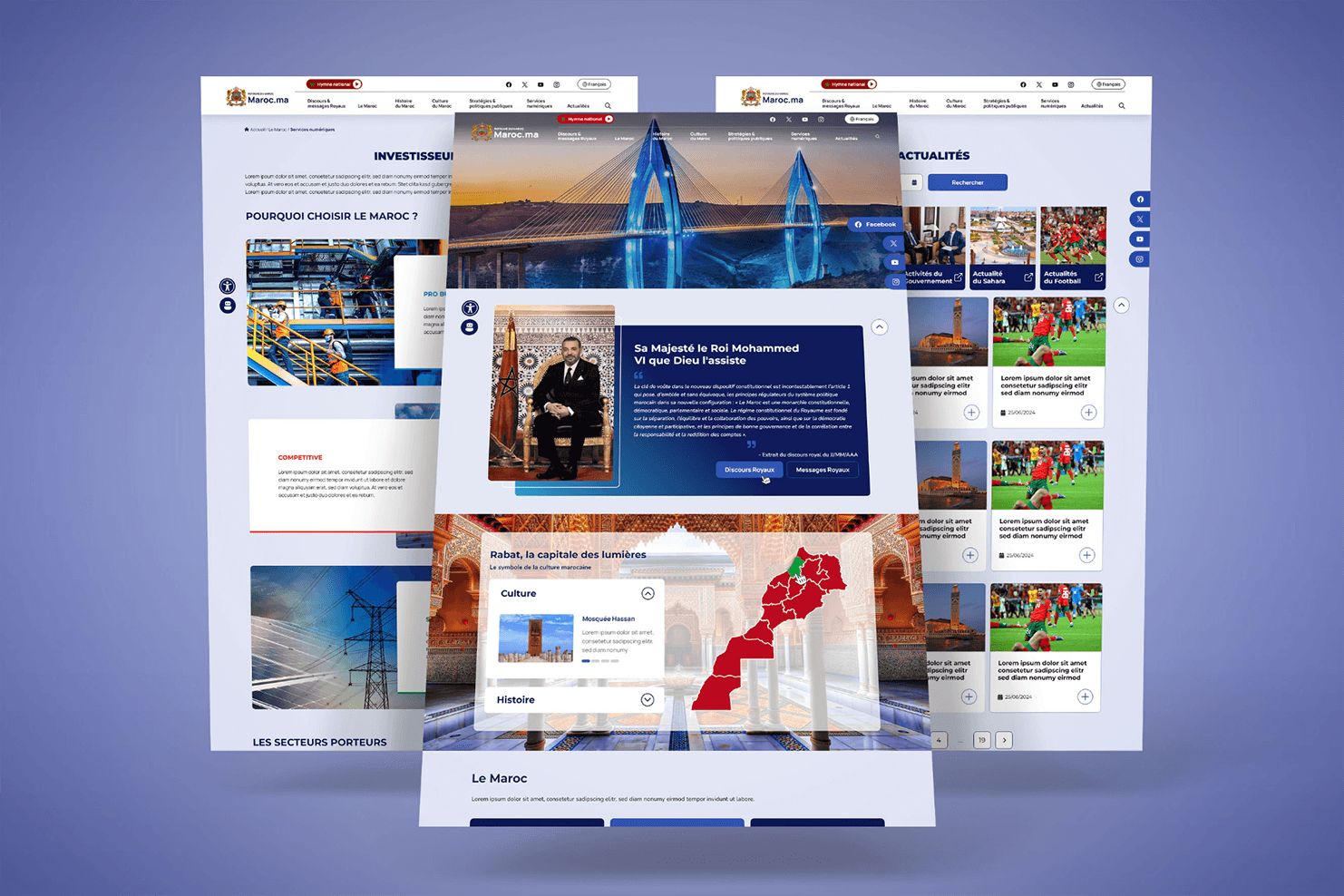 Capture d’écran du site Portail officiel du Maroc, aperçu 2