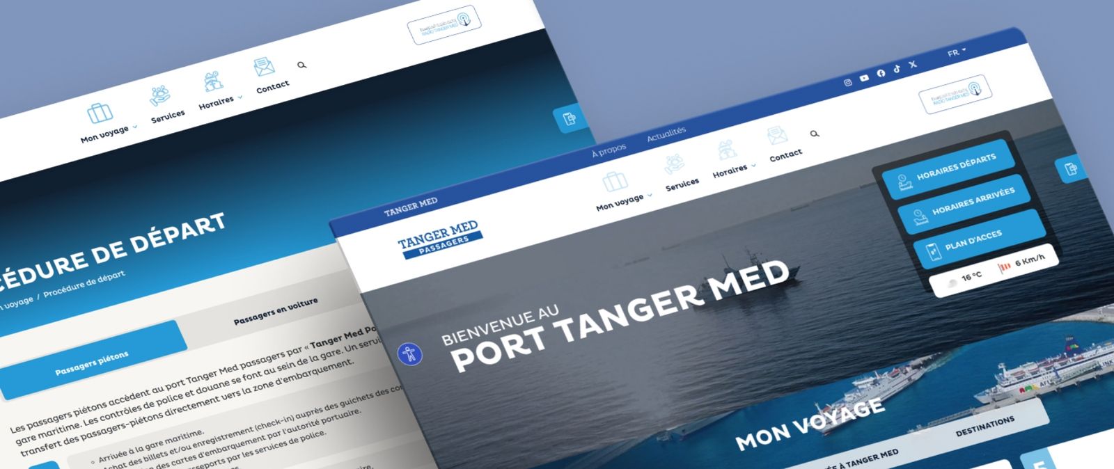 Capture d'écran du site Tanger Med Passagers, aperçu 1