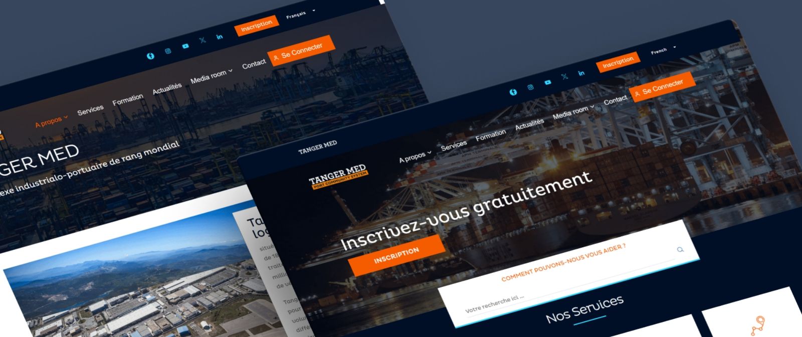 Capture d'écran du site Tanger Med PCS, aperçu 1