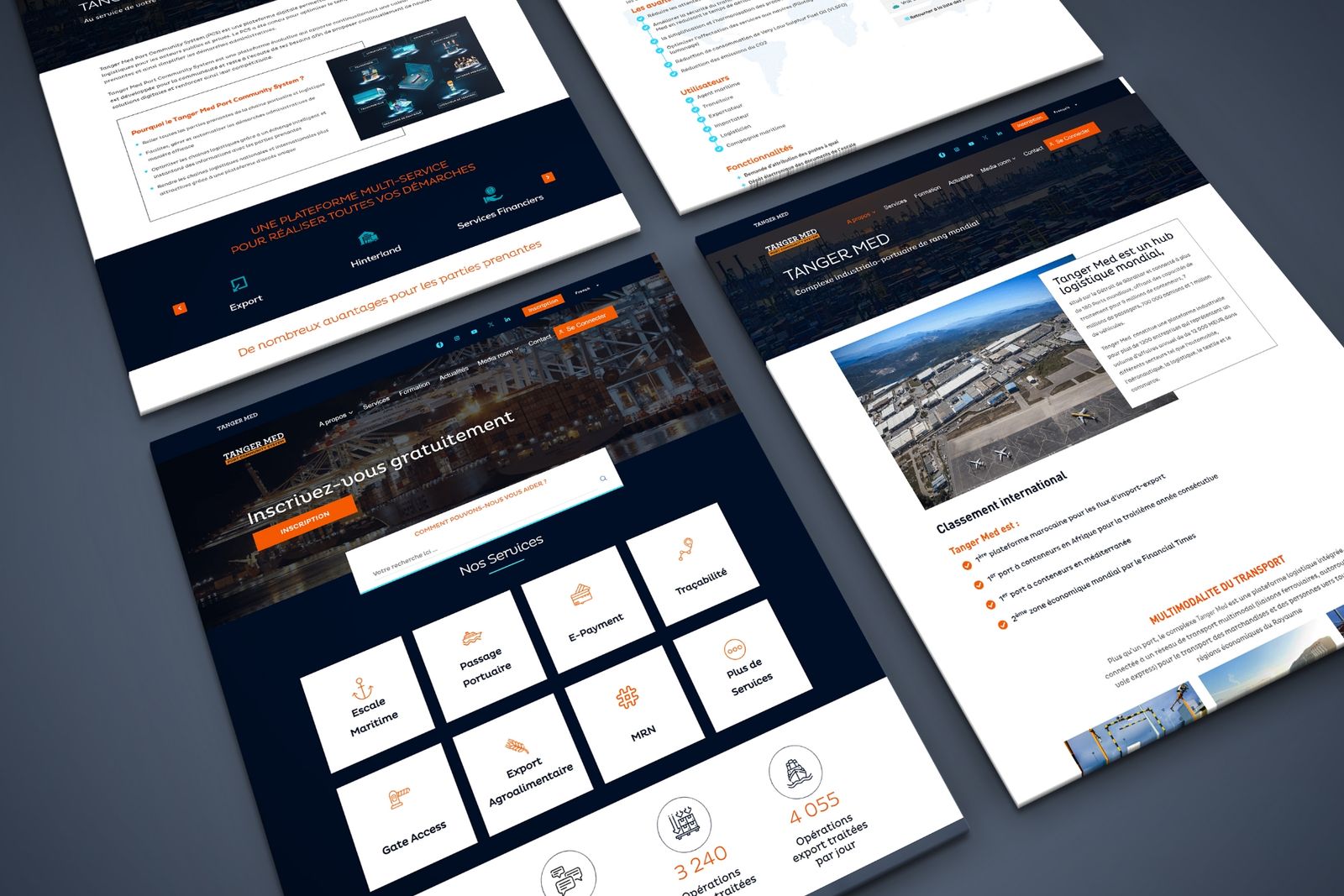 Capture d’écran du site Tanger Med PCS, aperçu 2