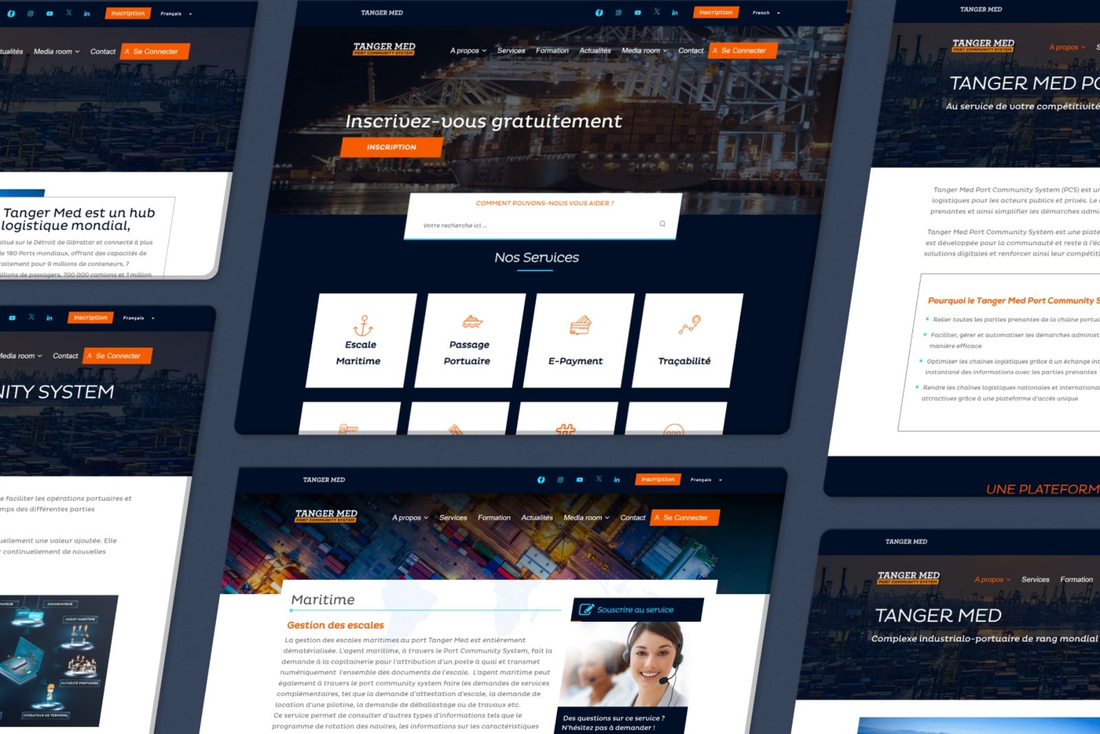 Capture d’écran du site Tanger Med PCS, aperçu 3